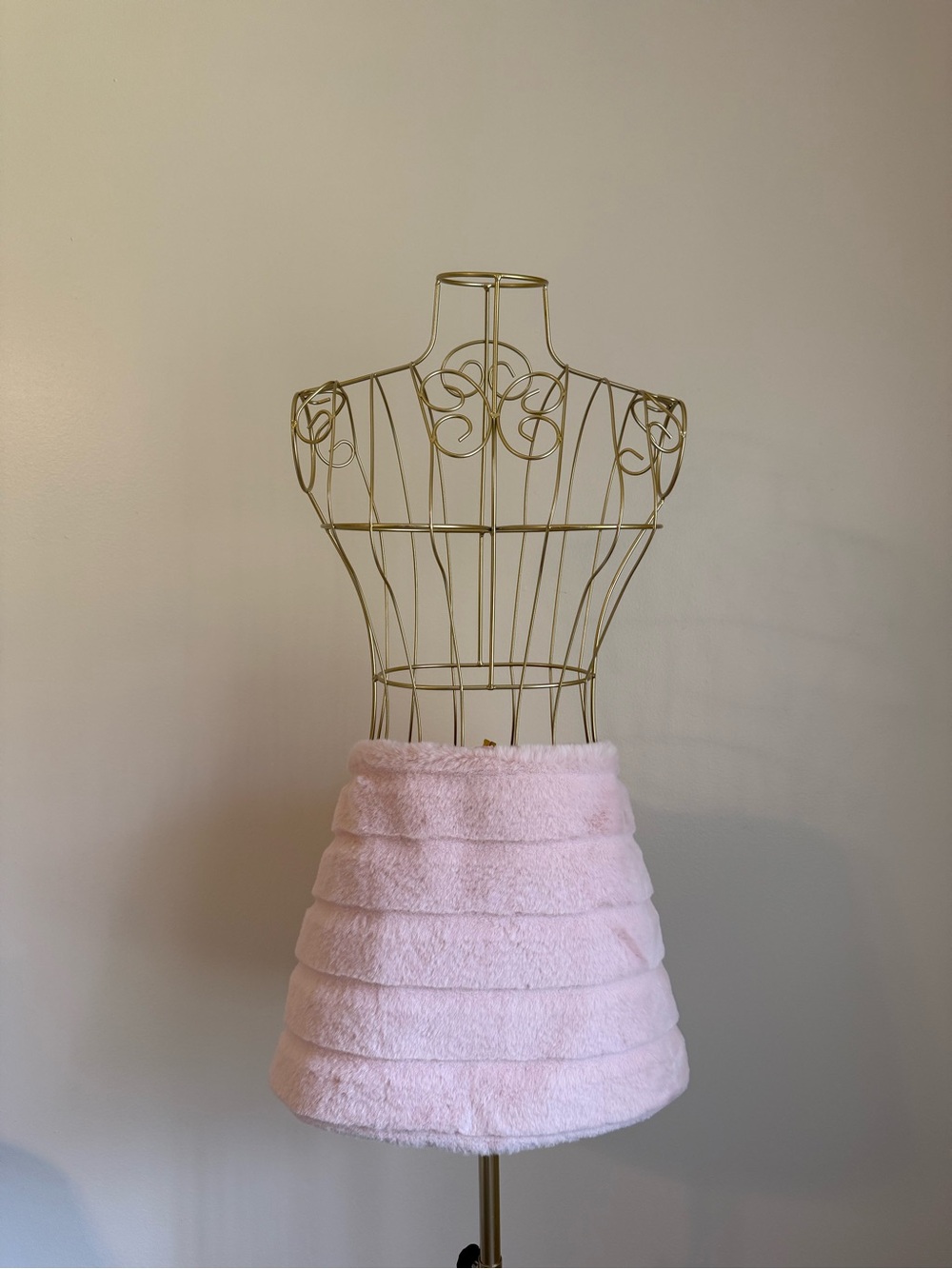 Fashion Nova Pink Faux Fur Layered Mini Skirt